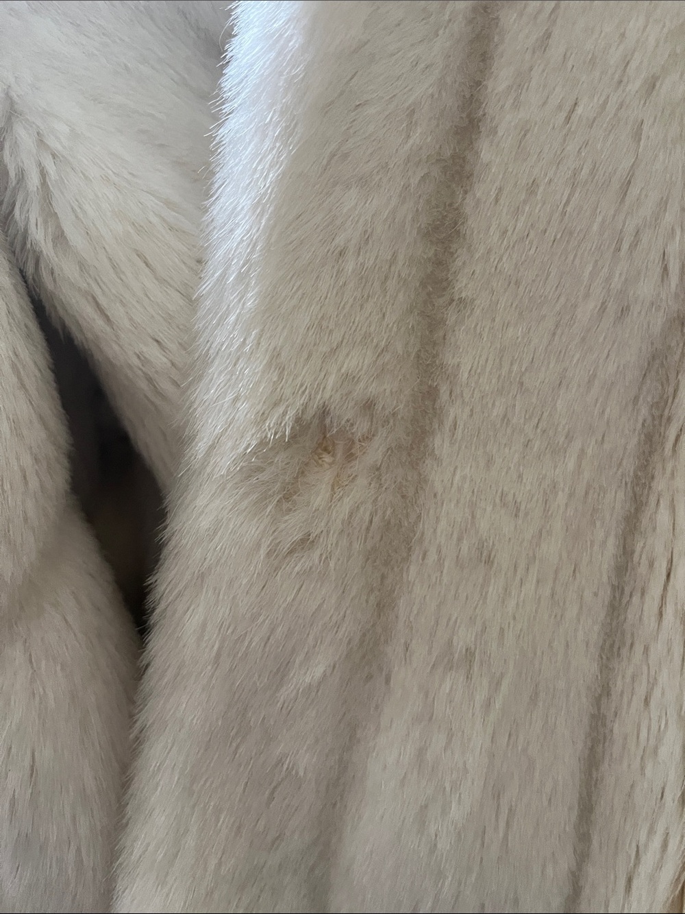 Vintage Jordache Cream Faux Fur Coat Size Small Hidden Closures 80s 90s Glam - Picture 5 of 13